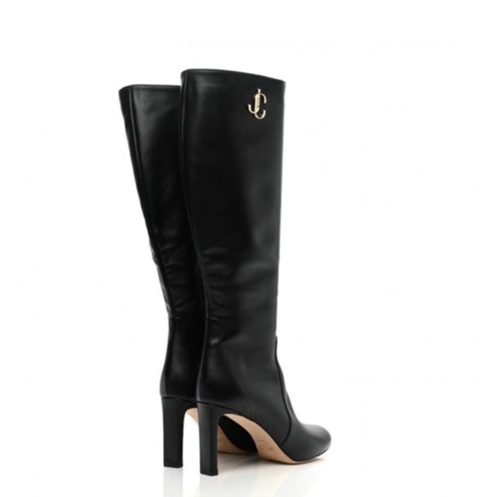 Jimmy Choo Shiny calfskin Mahesa 85 Knee high boots size 38.5 - Picture 3 of 13